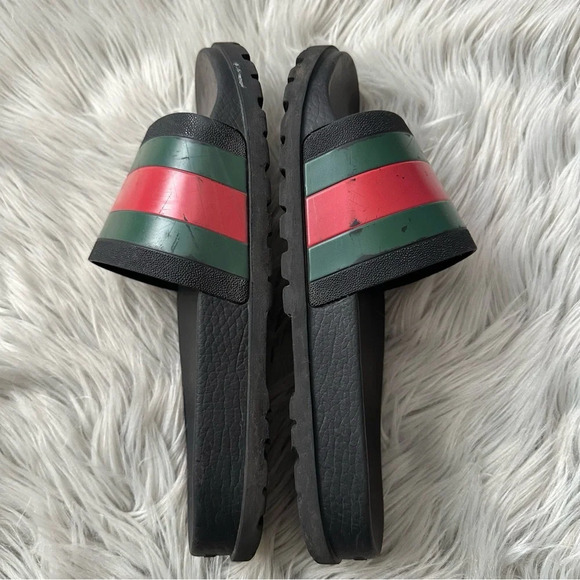 GUCCI Men’s Web Rubber Slide Sandal Size 11 - Picture 8 of 11